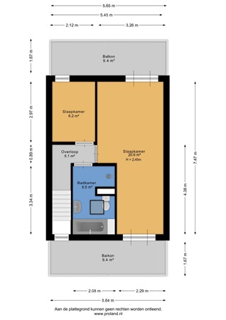 Floorplan - Van Speijkstraat 59, 2041 KM Zandvoort